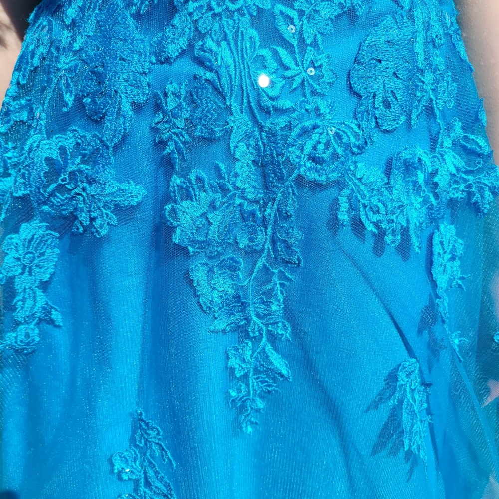 Ocean Blue Prom Dress - Picture 7 of 13